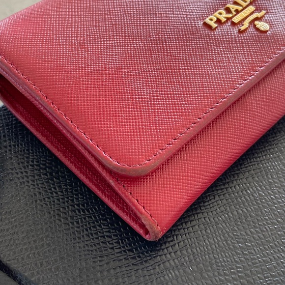 PRADA red saffiano wristlet - Picture 10 of 13